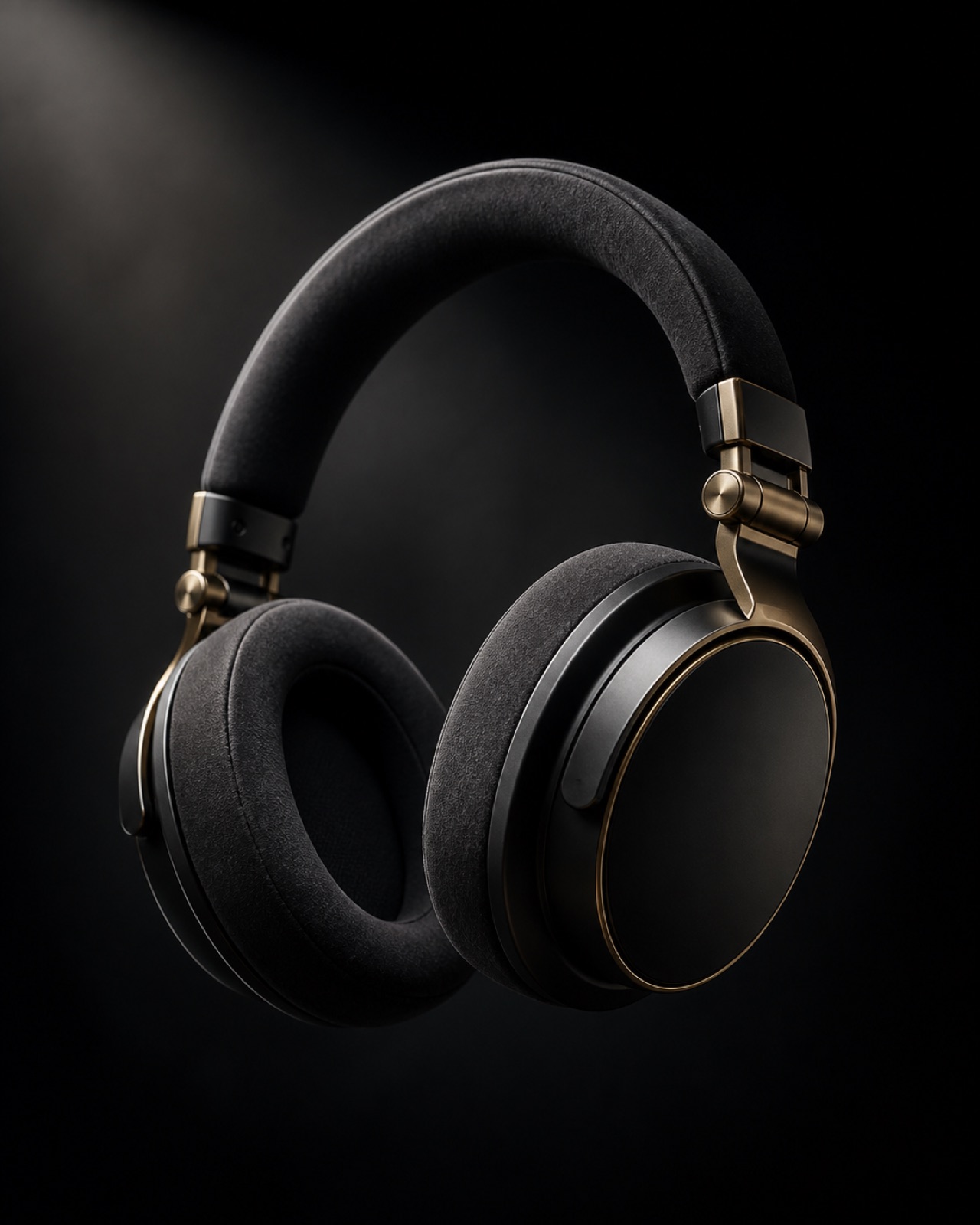 NOCTIS 01 over-ear reference headphone in anodised black with bronze hardware